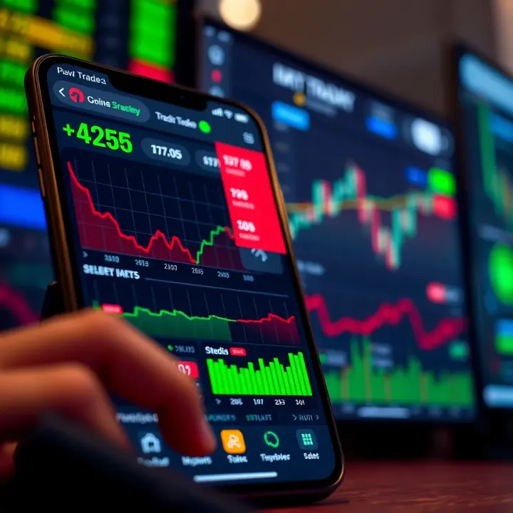 User-friendly mobile trading app interface showing stock charts and portfolio summary