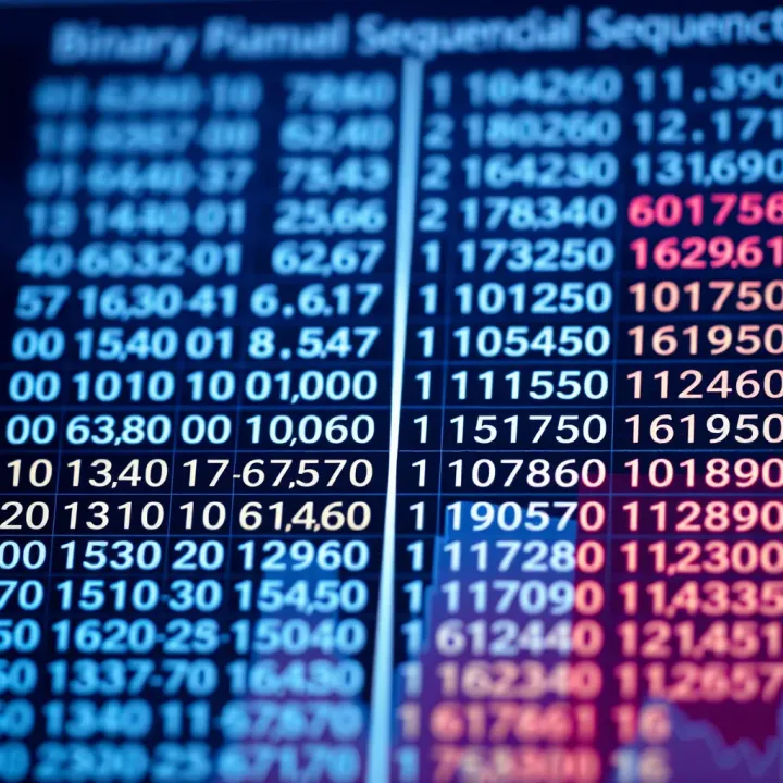 Binary and Hexadecimal Comparison Chart Chart comparing binary number sequences with their hexadecimal counterparts for reference