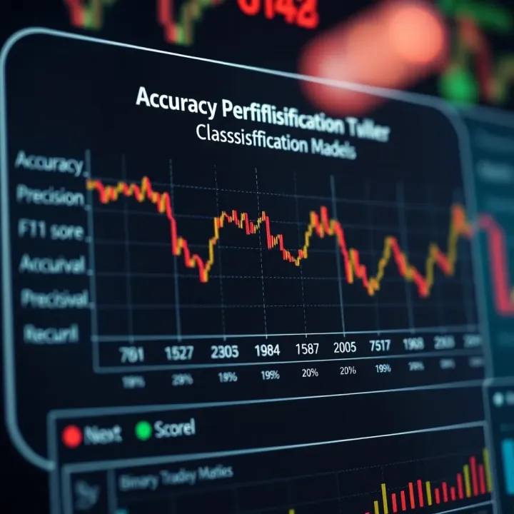 Chart comparing performance metrics such as accuracy, precision, recall, and F1 score for binary classification models.