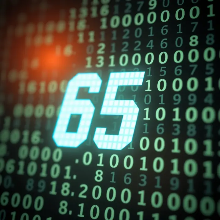 How the Number 65 is Shown in Binary