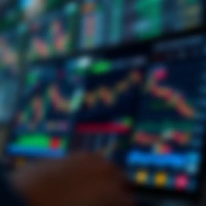 User interface of a beginner-friendly trading app displaying stock charts and market data