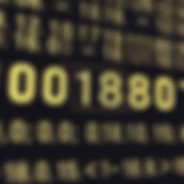 Diagram showing binary representation of a large numerical value with digits and place values
