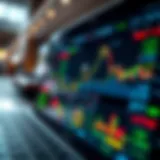 User interface of an online trading application showing market trends and stock options