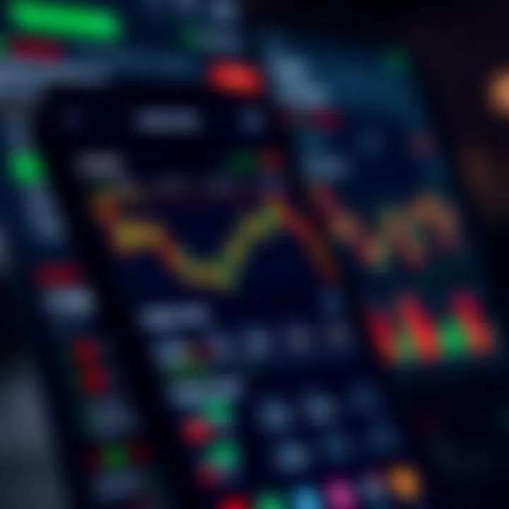 User interface of a financial trading application showing various stock options and investment tools