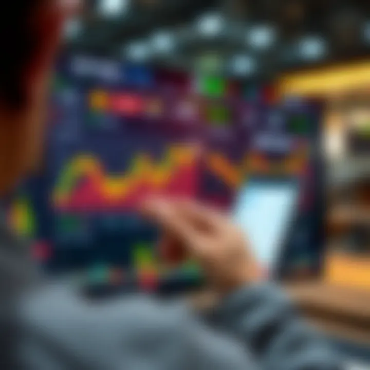 A user navigating a trading app dashboard showing virtual currency and stock options with zero investment