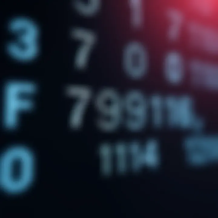Visual representation of hexadecimal symbols and their corresponding binary digits