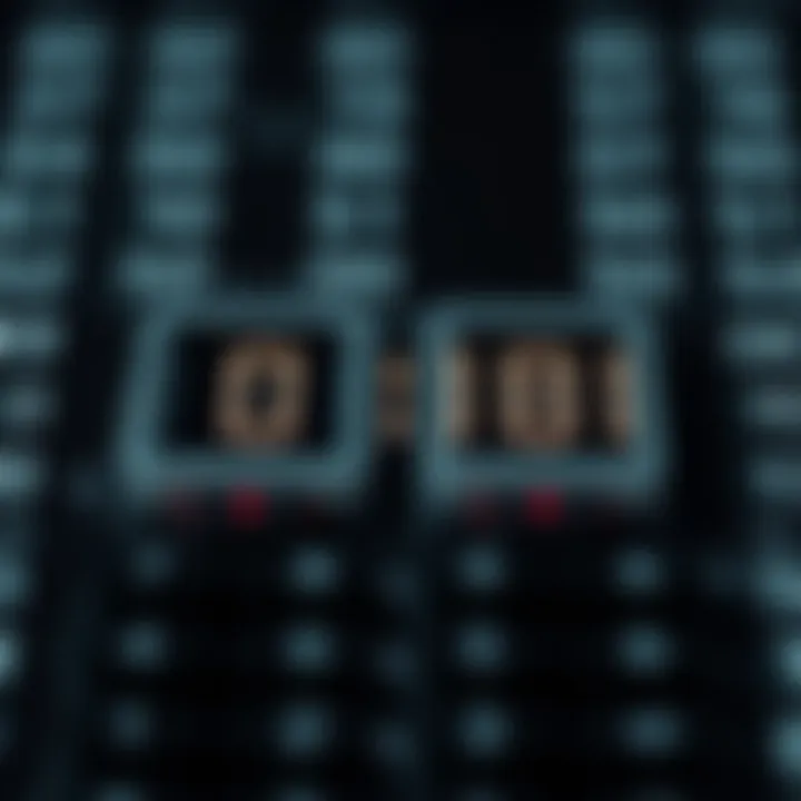 Illustration of binary addition showing two binary numbers and their sum with carries