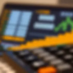 Diagram showing binary division with binary numbers and calculations on a digital interface
