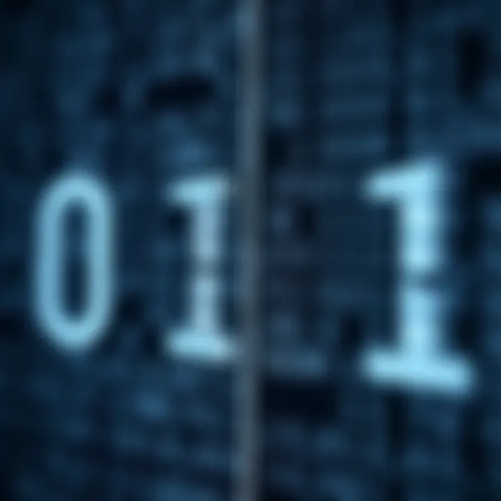 Diagram illustrating the conversion of a binary number to Gray code with binary digits compared side by side