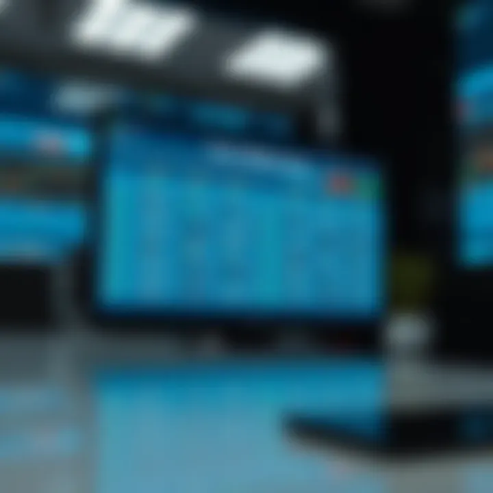 Illustration of different forex trading account types displayed on a digital screen