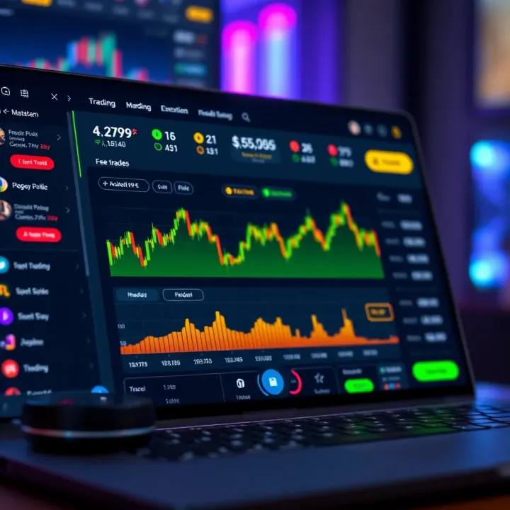 User-friendly crypto trading app dashboard showing market trends and fee overview