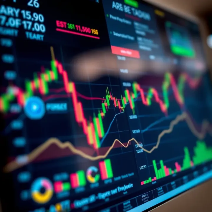 Chart displaying forex trading platform interface with currency pairs and performance indicators