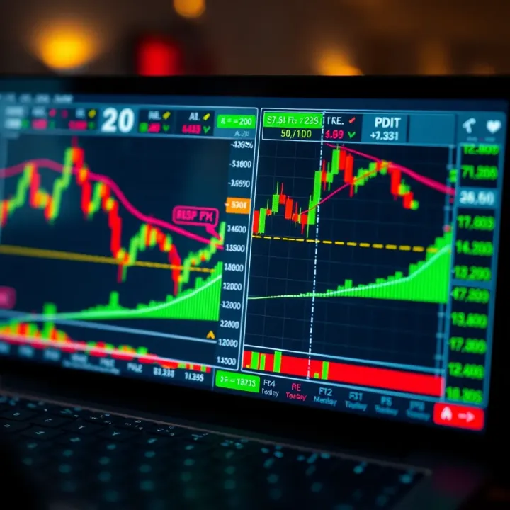 Visual representation of bullish and bearish chart patterns with annotations for trading decisions