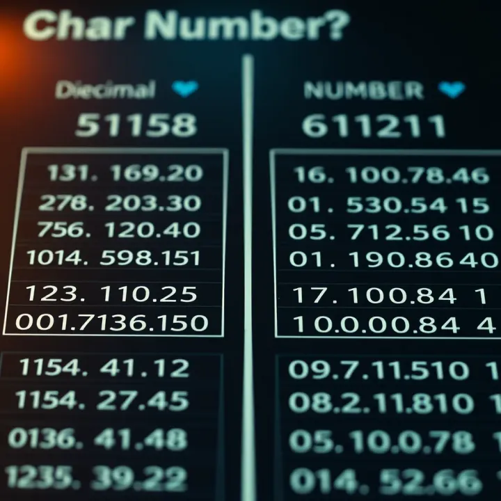 Chart comparing decimal values with their equivalent binary codes for reference