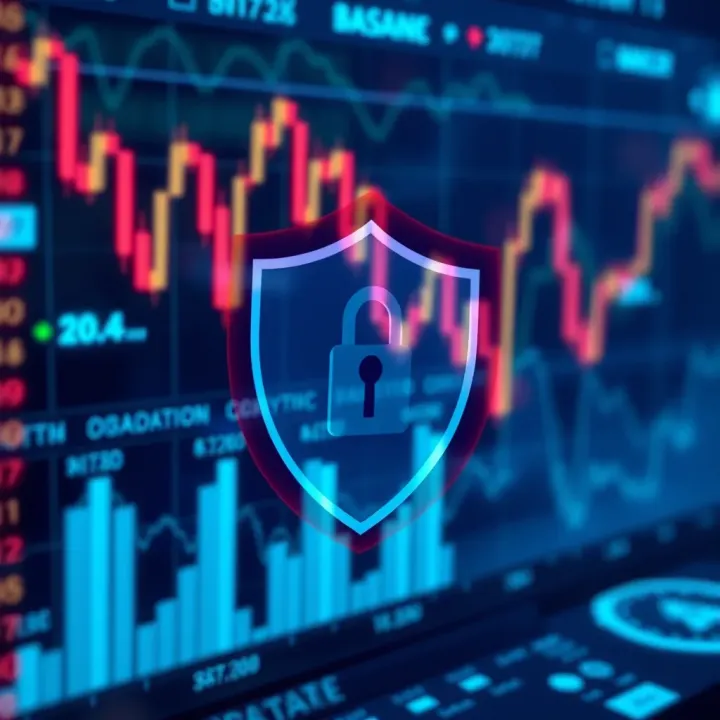 Security shield icon overlay on a digital background representing secure crypto transactions
