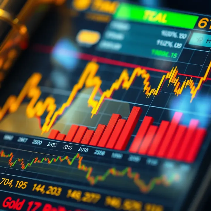 Chart depicting gold trading trends in Pakistan's forex market