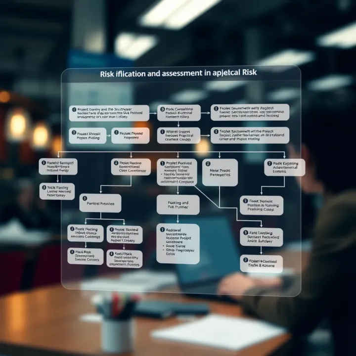 Flowchart illustrating the identification and assessment of risks in project management within a business context