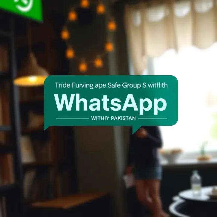 Graphic depicting safe interaction guidelines and risk awareness for WhatsApp group participation in Pakistan