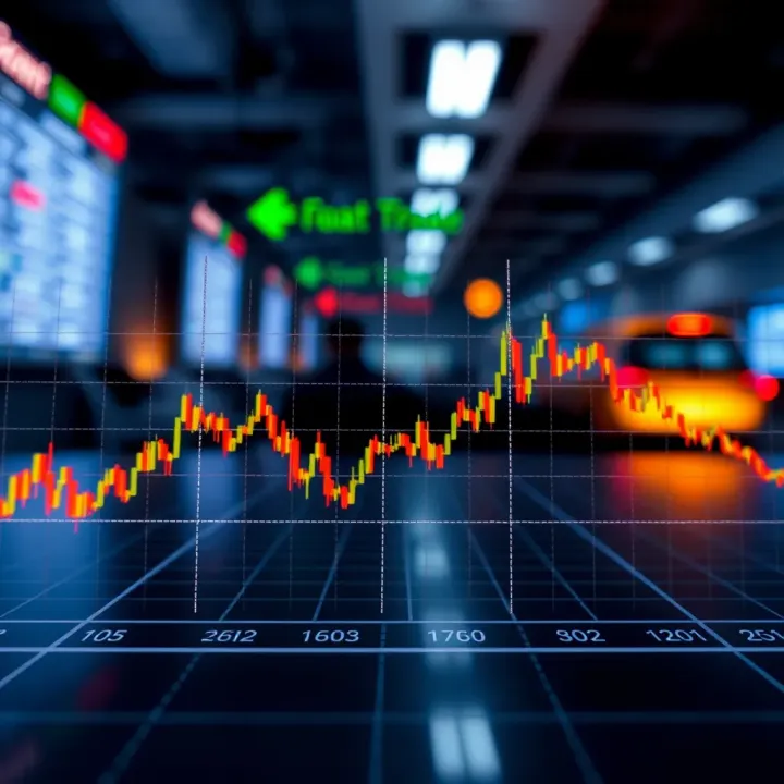 Graph showing asset price movement over a fixed time period to explain binary trading concept