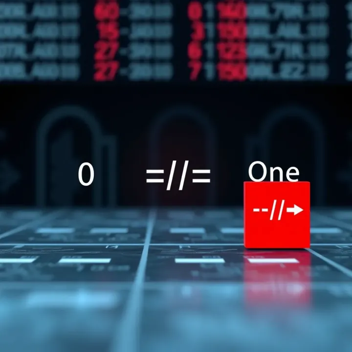 Illustration of Binary Variables and Their Two States Visual representation of binary variables showing two distinct states labeled zero and one