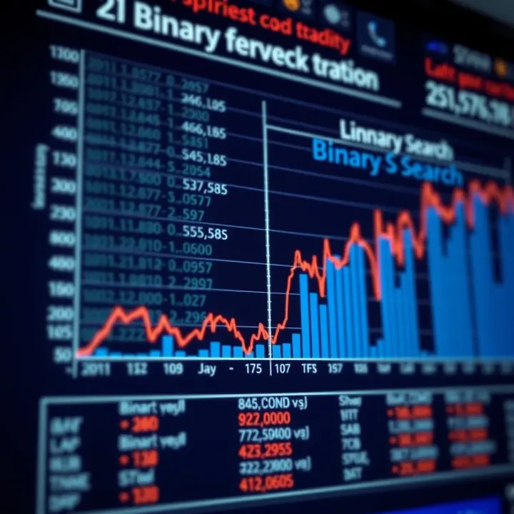 Efficiency Comparison Between Binary Search and Linear Search Comparison chart showing efficiency differences between binary search and linear search in sorted data