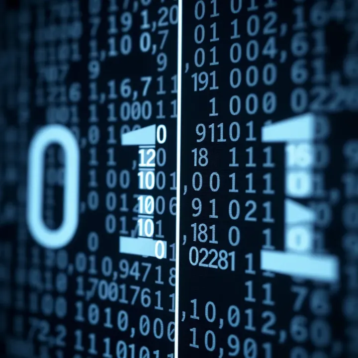 Diagram illustrating the conversion of a binary number to Gray code with binary digits compared side by side