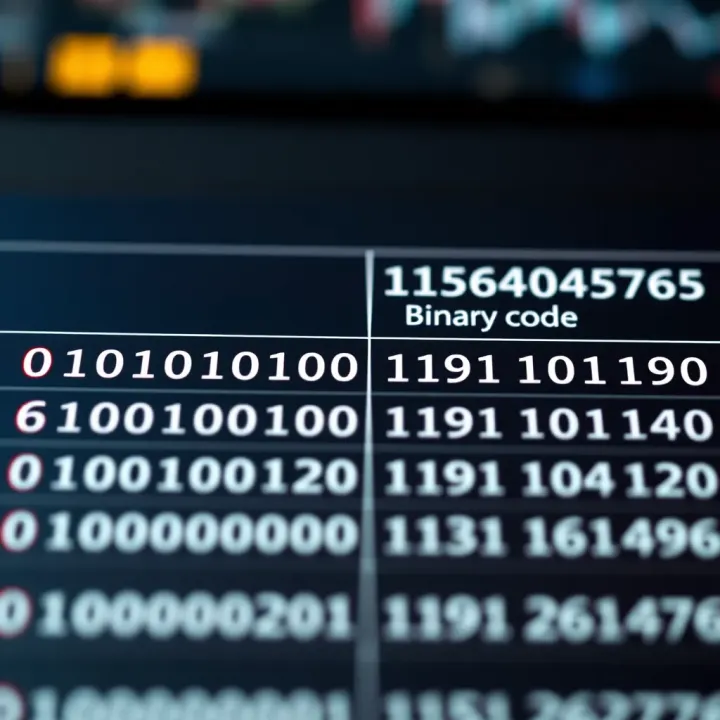 Example table demonstrating binary numbers matched with their corresponding Gray code values for clear understanding