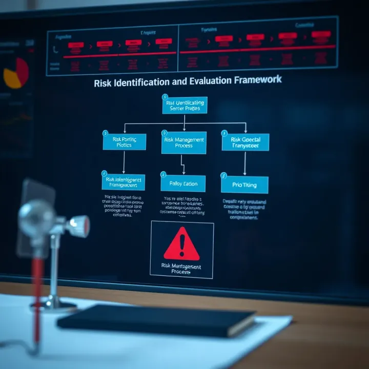 Flowchart illustrating risk identification, evaluation, and prioritization in business context