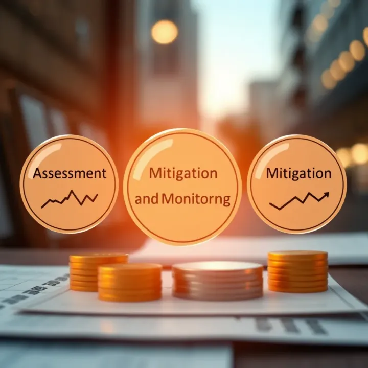 Visual representation of risk management components highlighting assessment, mitigation, and monitoring