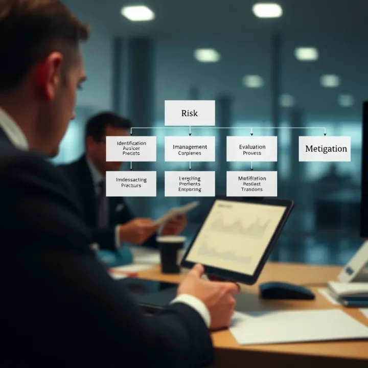 Stages of Risk Management Framework Flowchart illustrating the stages of risk management including identification, evaluation, and mitigation