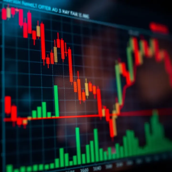 Bearish Chart Pattern Demonstrating Potential Price Decline Bearish chart pattern indicating downward price trend with key resistance and support levels on trading chart