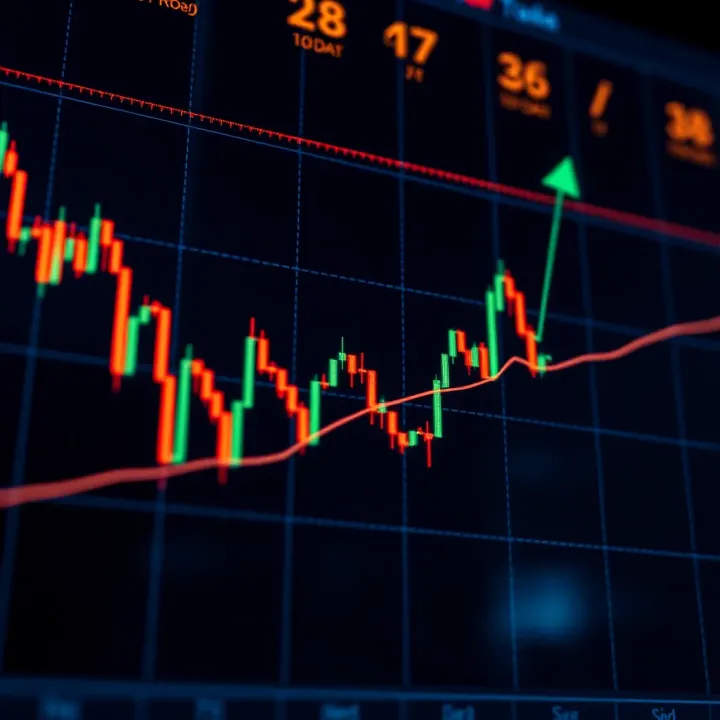 Bullish chart pattern showing upward price trend with clear breakout points on stock market graph